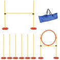 thumbnail image 1 of Portable Dog Agility Training Set - 3PCS Obstacle Course Kit with Adjustable Jump & Weave Poles - Yellow, for Backyard & Park Play - Pet Exercise & Training, 1 of 7