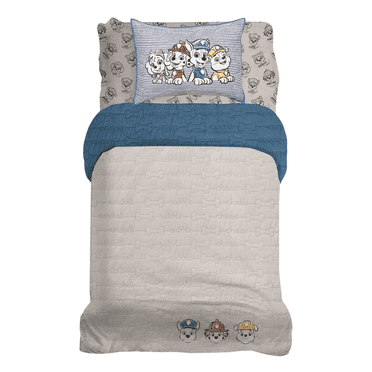 PAW Patrol Kids Twin Quilt and Sham, Cotton, 2-Piece Set