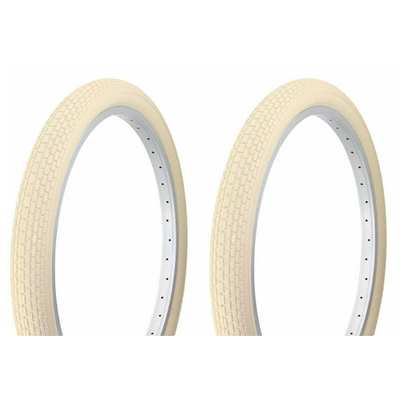 Tire set. 2 Tires. Two Tires Duro 24" x 2.125" Cream/Cream Side Wall HF-120A.