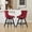 Red, variant on Set of 2 Swivel Bar Stools, Velvet Upholstered Button Tufted Barstools with Wooden Legs and Chrome Nailhead Trim, Blue Counter Height Stools for Kitchen Island, Dining Room
