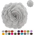 thumbnail image 2 of Fennco Styles Eva's Flower Garden Decorative Throw Pillow Case - 13 inches Round (Grey, 13" Case Only), 2 of 7