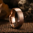 thumbnail image 2 of Tungsten Rings for Men Wedding Bands for Him Womens Wedding Bands for Her 8mm Rose Gold Brushed Center, 2 of 8