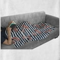 thumbnail image 6 of Anchor Soft Flannel Fleece Throw Blanket, Floral Anchor on Striped Surface Crescent Moon Modern Theme Artwork, Cozy Plush for Indoor and Outdoor Use, 70" x 90", White Blue and Red, by Ambesonne, 6 of 6
