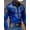 blue, variant on Men's Western Cowboy Style Digital Print Button-Up Shirt - Long Sleeve, Vintage All-Over Pattern, Shapes a Trendy Look, Casual Wear for Adults