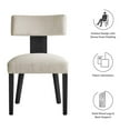 thumbnail image 5 of Pemberley Row Fabric Ivory Black Dining Chairs Armless Solid Wood 22.5" x 20.5" x 33.5" Assembly Required, 5 of 11