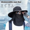 thumbnail image 4 of TNOBHG Breathable Sun Hat Unisex Sunhat with Detachable Front Cover Outdoor Protection for Face Neck Eyes Anti-uv Sunscreen Breathable Adjustable for Fishing, 4 of 8