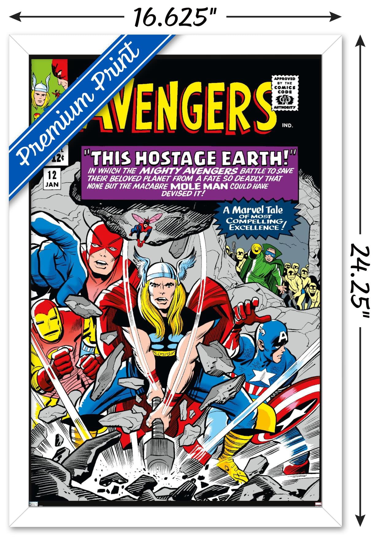 Marvel Comics - Avengers #12 Wall Poster, 14.725" x 22.375" Framed