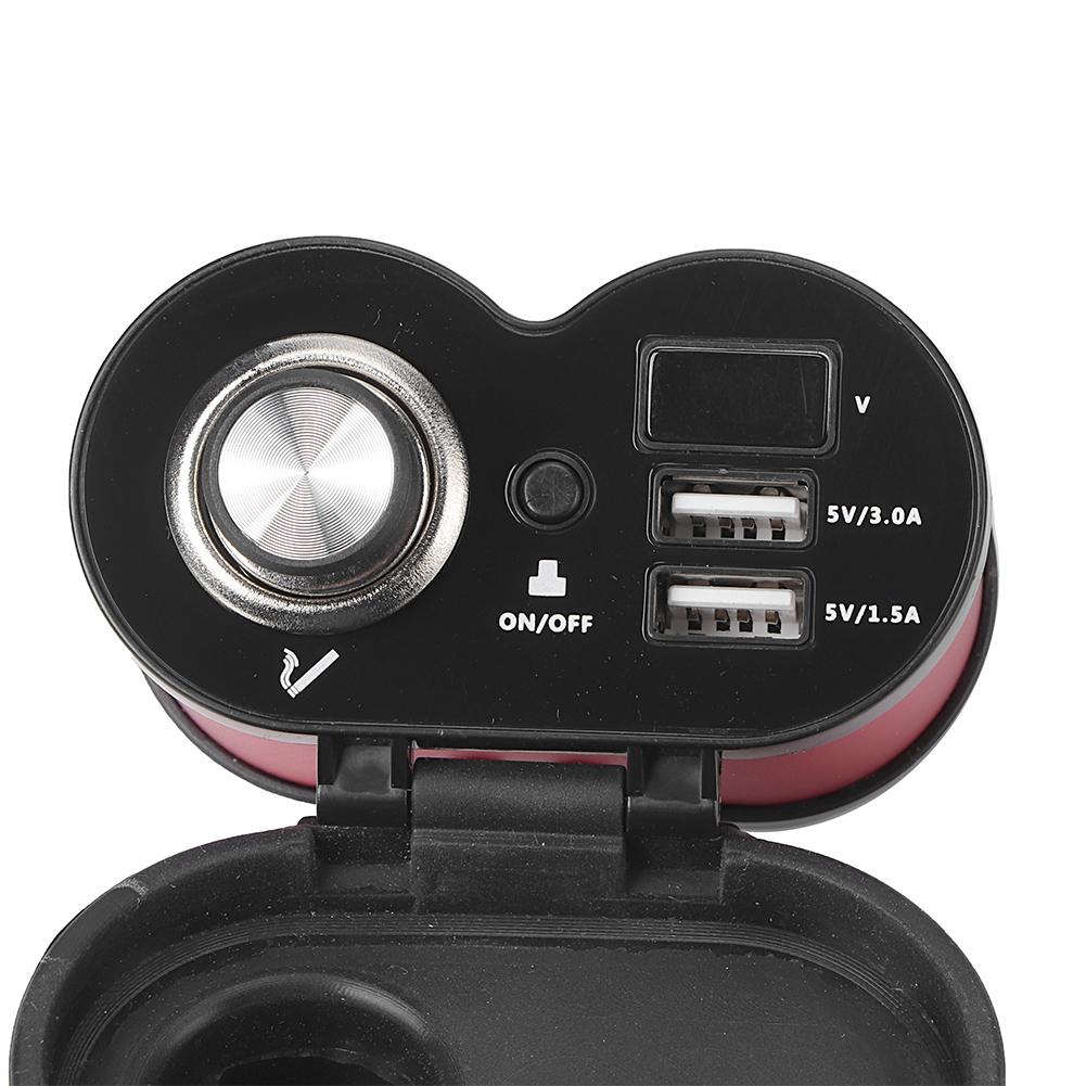 ESTINK 12V Motorcycle Cigarette Lighter Dual USB Charger Waterproof