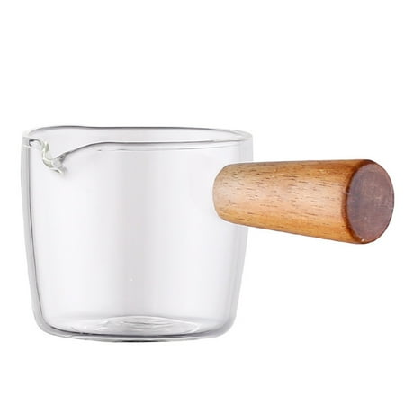 

Dipping Bowl Glass Portable Soy Sauce Dish Sauce Serving Bowl with Wooden Handle