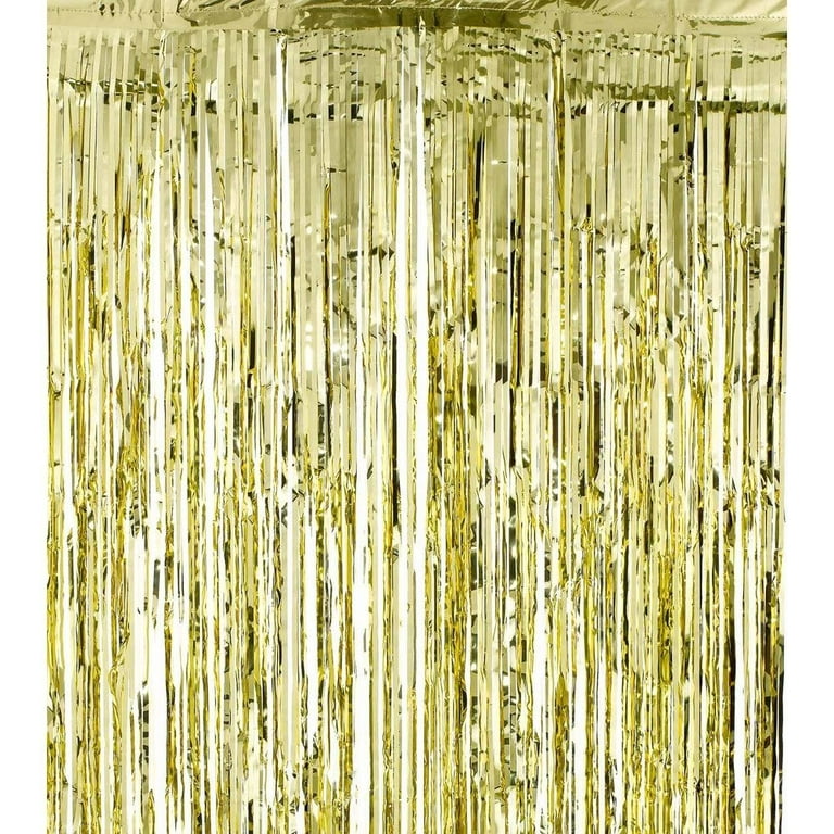 Darice Mylar Gold Fringe Backdrop, 53 x 80 Inches, 1pc 