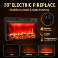 thumbnail image 2 of BOSHIRO 80" Electric Fireplace with Mantel, White TV Stand for TVs Up to 90 Inch, Entertainment Center with Storage, Stacked Stone Surround, 30" Fireplace Insert with Remote Control, White Black, 2 of 7