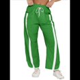 thumbnail image 1 of Pantalones Deportivos Holgados de Pierna para Mujer, Informales, con Cordón Ajustable y Cintura Elástica, en Colores Contrastantes, Estilo Y2K. Verde XXL, 1 of 8