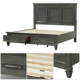 thumbnail image 3 of 6-Piece King Size Bedroom Set,Wood Bed Room Set, King Size Bed with Headboard,2 Nightstands, Chest, Dresser and Mirror, Platform Bed Frame with 2 Drawers for Adults, Gray, 3 of 9