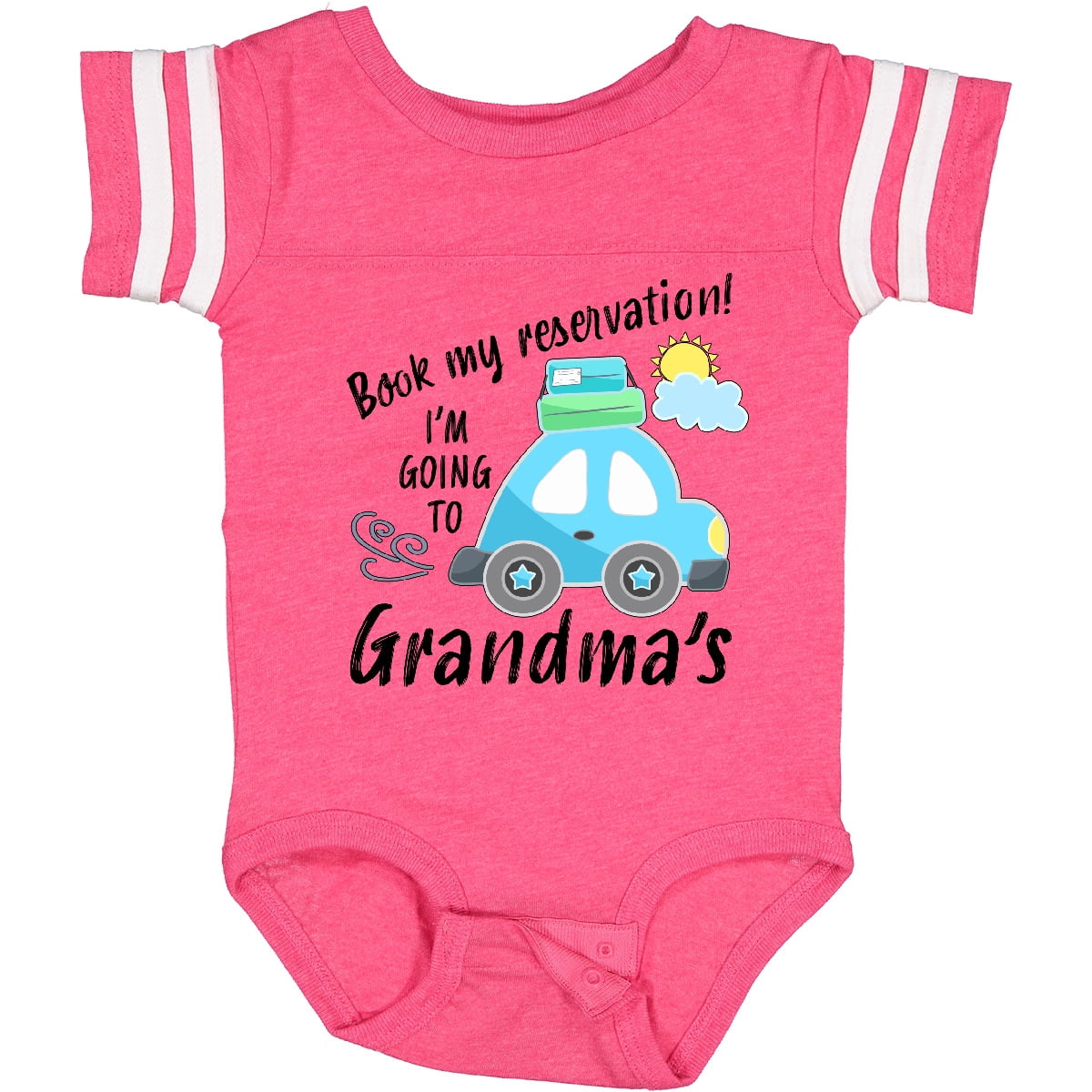 Inktastic Book My Reservation I'm Going to Grandma's Boys or Girls Baby Bodysuit