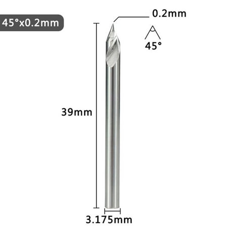 

BAMILL 3.175mm V Shape Tip End Milling Cutter 20-60 Degree Tip Carbide 3D Engraving Bit