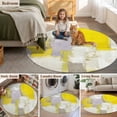 thumbnail image 5 of Yellow Large Round Rug 8 FT, Non Slip Living Room Area Carpet, Modern Geometric Grey Oil Painting Abstract Washable Soft Circle Rug Non-Shedding Floor Carpet for Bedroom Office Dining Room, 5 of 9