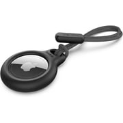 AirTag Case with Strap, Secure Holder Protective Cover for Air Tag with Scratch Resistance Accessory - black
