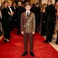 thumbnail image 5 of Zpanxa Boys Outfits Boys Dark Green Blazer and Pants Suit Set Gold Embroidery 2 Piece Formal Outfit, 5 of 9
