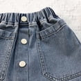 thumbnail image 6 of Paiwinds Girls' Summer Solid Color A-Line Denim Mini Skirt with Elastic Waist, Soft Denim for Casual Everyday, 6 of 7