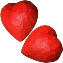 Jiibva Wooden Heart Ornaments Handcrafted Wood Carving Heart Statue Home Decorations Desk Decor Gift For Lover Friends Family Couple