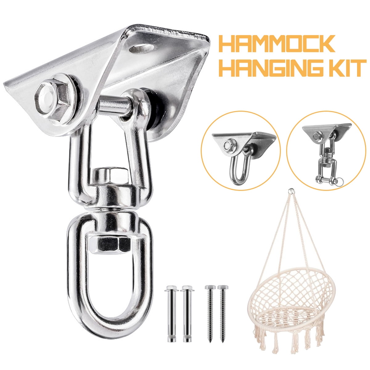 Hammock Swing Chair Hanging Kit Stainless Steel Swivel Hook Ceiling