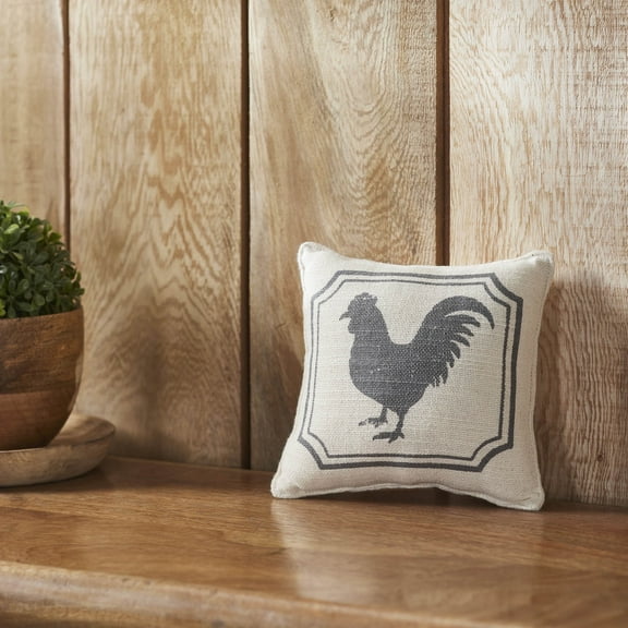 VHC Brands Finders Keepers Rooster Silhouette Pillow 6x6