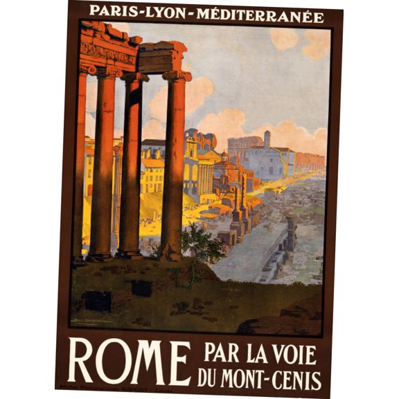 Rome Travel Art Poster 16x24 Poster Medium Art Poster 16x24 Unframed, Age: Adults Western Graphic
