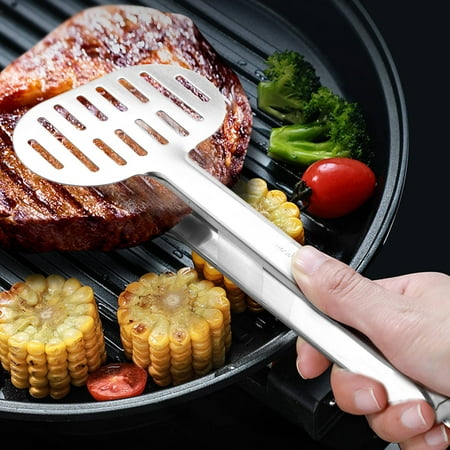 

Stainless Steel Turner Tongs Kitchen Double Spatula Bread and Burger Tongs for Cooking Food-Barbecue Clamp Buffet Pliers