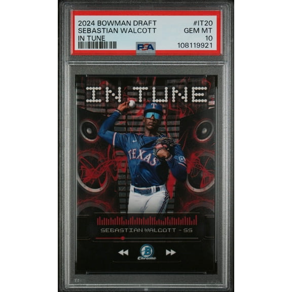 Graded 2024 Topps Bowman Draft Sebastian Walcott #IT20 In Tune Rookie RC Baseball Card PSA 10 Gem Mint