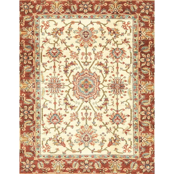 Ahgly Company Machine Washable Indoor Rectangle Abstract Chocolate Brown Area Rugs, 4' x 6'
