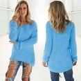 thumbnail image 2 of Black and Friday Deals 2023 Clearance under $5 asdoklhq Womens Plus Size Tops Clearance,Womens Casual O-neck Solid Long Sleeve Jumper Sweaters Blouse Tops, 2 of 7