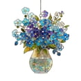 thumbnail image 2 of Forget-Me-Not Stained Glass Suncatcher,Blue Flowers Vase Suncatcher,Floral Stained Glass Window Hanging for Home,Garden,Gifts,7.87 Inch, 2 of 5