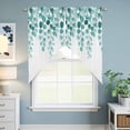 thumbnail image 6 of Swag Valance Curtains for Windows, Turquoise Eucalyptus Leaves Light Filtering Kitchen Curtains with Rod Pocket, Watercolor Floral Leaf Window Treatment Valances for Living Room, 28x36 - 2 PCS, 6 of 9