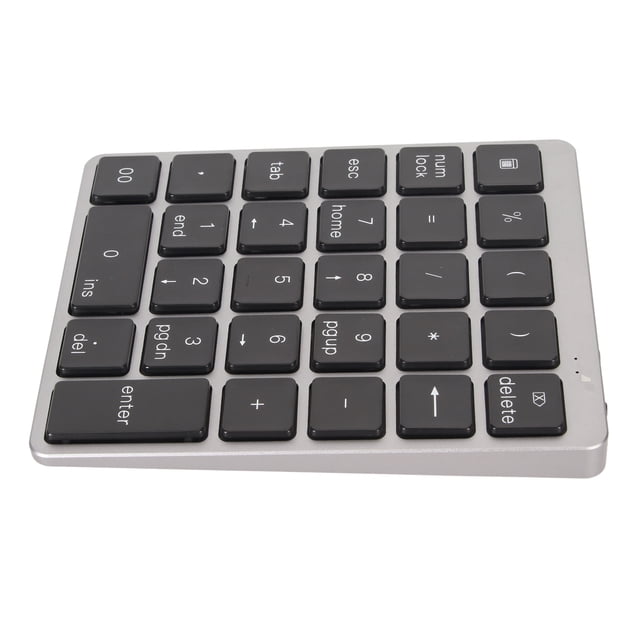 USB Numeric Keypad, 28 Keys USB Rechargeable Wired BT Cordless Number Pads, Thin Number Keypad Keyboard For Laptop PC Computer