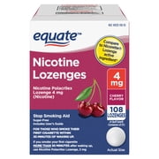 Equate Nicotine Lozenge 4 mg, Cherry Flavor, 108 Count – Stop Smoking Aid