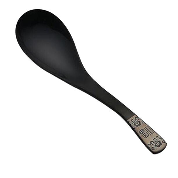Cuchara de sopa de acero inoxidable Cuchara de sopa de acero inoxidable Mesa de té de café Caldera Bouillon Negro Magideal Cuchara de sopa de acero inoxidable