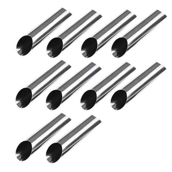 Stainless Steel Cannoli Tubes, Large Conical Shape Pastry Molds for Baking Croissants and Cream Horns, Metal Baking Forms (1x5 Inch), Silver