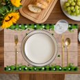 thumbnail image 4 of St. Patrick's Day Placemats Set of 4, Green Shamrocks Gnomes Plaid Wood Placemats for Dining Table, Place Mats for Kitchen Tabletop, Waterproof Wipeable Dining Table Mats Set, 4 of 9