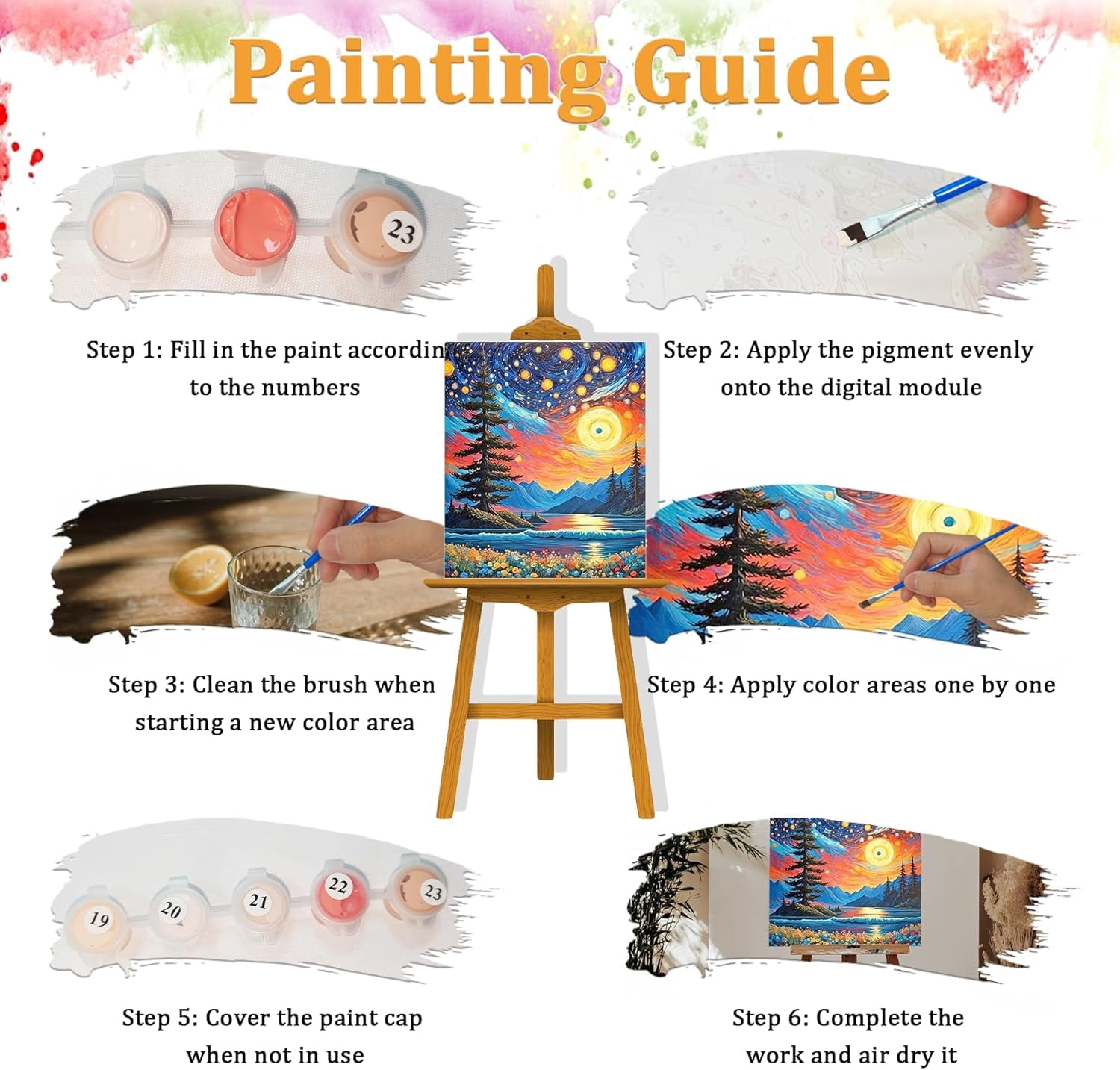 Digital Paint by Numbers Kit for Adults, DIY Oil Painting on Canvas Art Home Decor , Adult Beginner Paint by Number Kits 16x20 Inch，Without frame,Landscape
