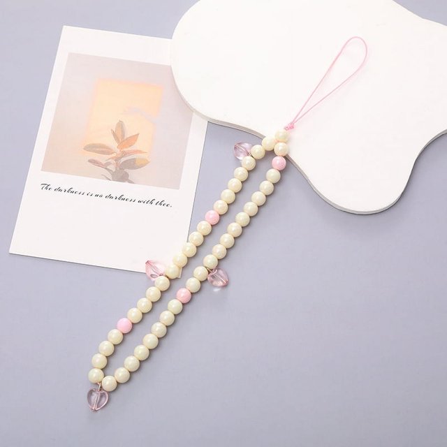 Cadena de perlas para teléfono móvil, colgante para teléfono móvil, funda para teléfono móvil, colgante con cuentas, cadena anticaídas para mujer