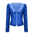 thumbnail image 2 of Lroveb Sequin Jackets for Women Long Sleeve Sparkly Blazer Glitter Shimmer Open Front Cropped Cardigan, 2 of 6