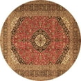 thumbnail image 1 of Ahgly Company Indoor Round Medallion Brown Traditional Area Rugs, 5' Round, 1 of 4