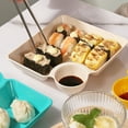 thumbnail image 4 of Dumpling Plate with Dipping Saucer Dish Non-slip Stackable for Snacks Desserts Sushi Tray, 4 of 10