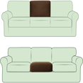 thumbnail image 1 of CHUN YI 1 Piece Stretch Couch Sofa Backrest Cushion Slipcover Checks Spandex Jacquard Fabric (Rectangle, Coffee), 1 of 6