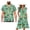 Palm Trees Green, variant on Yuyamidu Matching Hawaiian Outfits for Couples Palm Tree Dress for Women Mens Hawaiian Shirt Womens Beach Dress Matching Vacation Outfits for Couples Ruffle Sleeve V Neck Flowy Sun Dress, Size 2XS