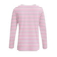thumbnail image 5 of Olyvenn Women Plus Size Striped Tops 3/4 Sleeve Dressy Casual Fall Outfits Half Zip V Neck Work Blouses Trendy Casual Tops Pink M, 5 of 5