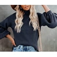 thumbnail image 3 of CoCopeaunt Women's High Collar Pullover Sweater Knitted Casual Loose Fit Fall Winter Tops, 3 of 5