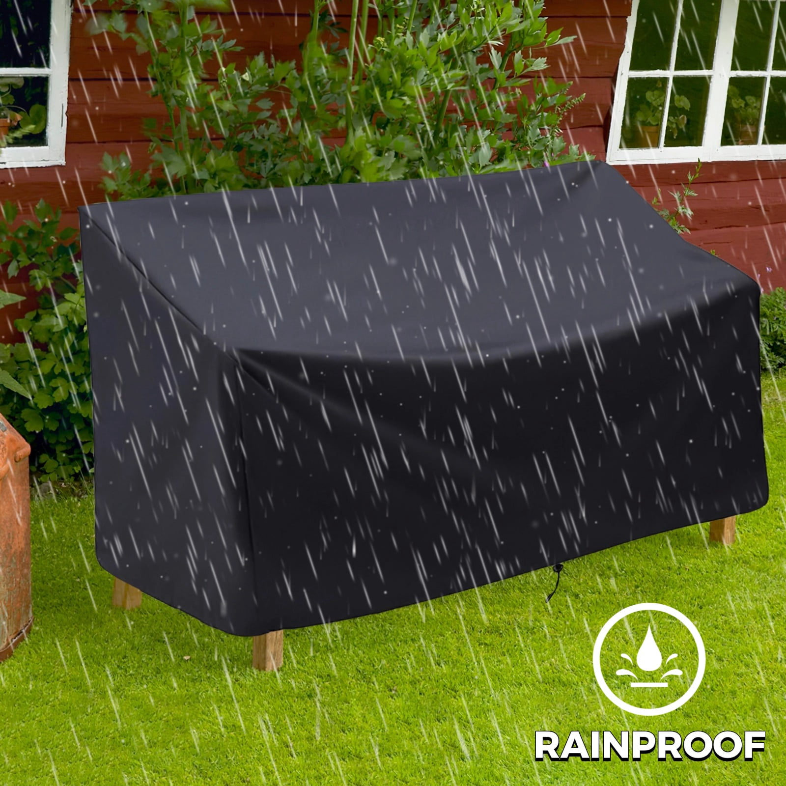 Outdoor Bench Cover, 210D Heavy Duty Patio Bench Furniture Covers with Air Vents, All Weather Resistant Waterproof Bench Cover for Patio Furniture, 60" x 27"  x 34"