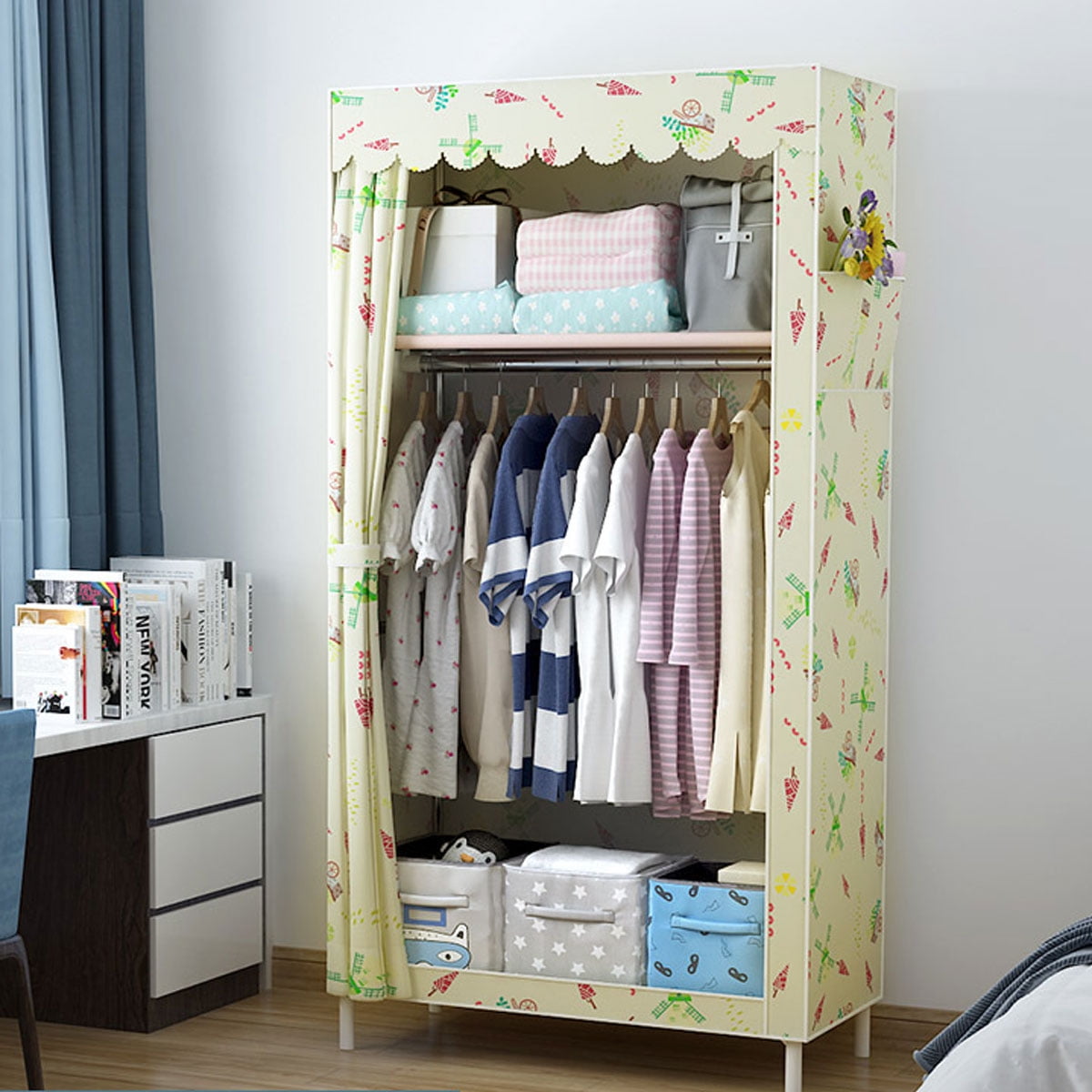 67 Large Cloth Wardrobe Non woven Fabric Clothes Closet Dustproof