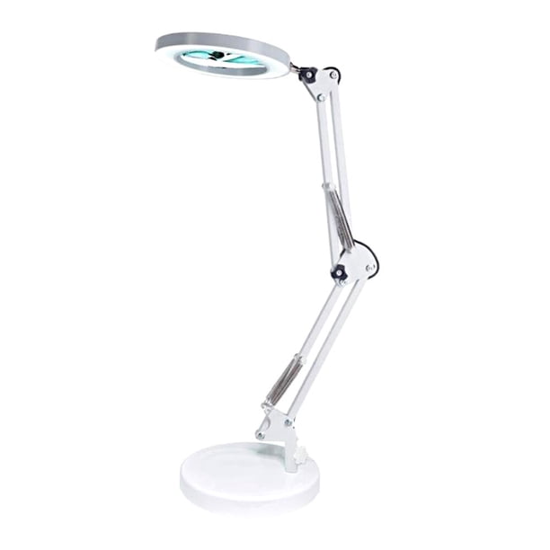 Lupa de lupa con 64 LED Lámpara de mesa con luz de escritorio Aumento de 8X 10 niveles ajustables